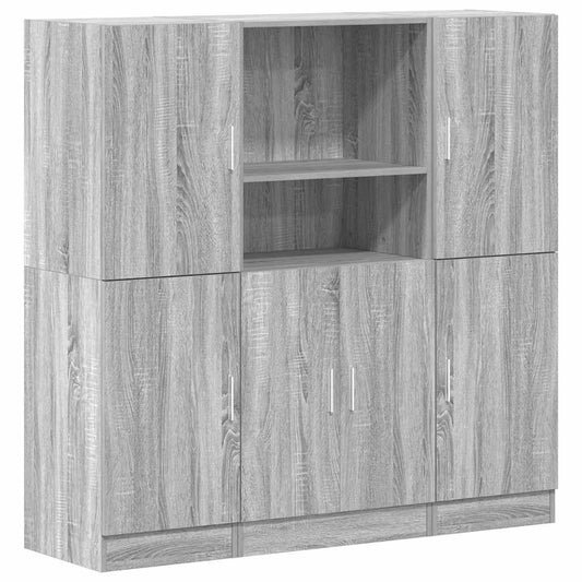 3 Piece Kitchen Cabinet Set Grey Sonoma Engineered Wood 3 Piece Kitchen Cabinet Set Grey Sonoma Engineered Wood