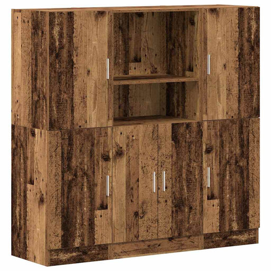 3 Piece Kitchen Cabinet Set Old Wood Engineered Wood 3 Piece Kitchen Cabinet Set Old Wood Engineered Wood