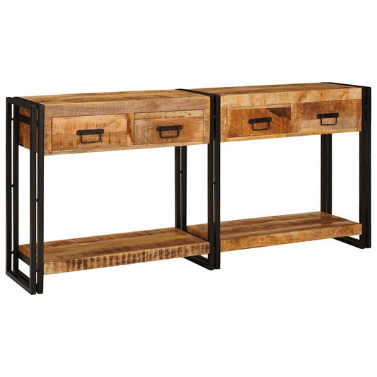 Console Tables 2 pcs Brown 161 x 33 x 75 cm Solid Mango Wood Console Tables 2 pcs Brown 161 x 33 x 75 cm Solid Mango Wood