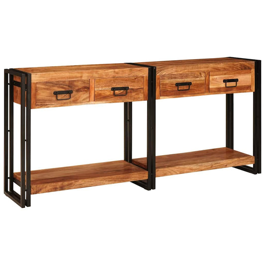 Console Tables 2 pcs Brown 161 x 33 x 75 cm Solid Acacia Wood Console Tables 2 pcs Brown 161 x 33 x 75 cm Solid Acacia Wood