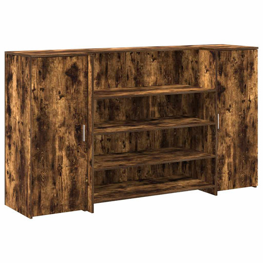 Reception Desk Smoked Oak 180x50x103,5 cm Engineered Wood Reception Desk Smoked Oak 180x50x103,5 cm Engineered Wood