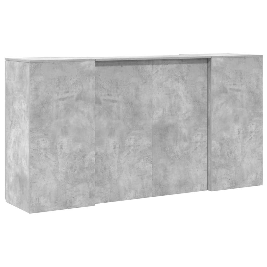 Reception Desk Concrete Grey 200x50x103,5 cm Engineered Wood