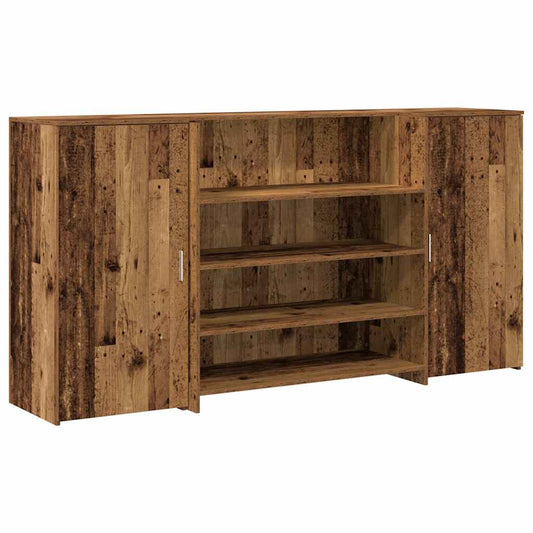 Reception Desk Old Wood 200x50x103,5 cm Engineered Wood Reception Desk Old Wood 200x50x103,5 cm Engineered Wood