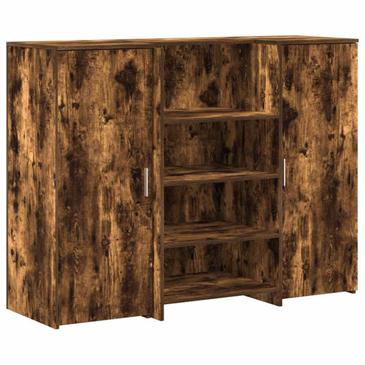 Reception Desk Smoked Oak 135x50x103,5 cm Engineered Wood Reception Desk Smoked Oak 135x50x103,5 cm Engineered Wood