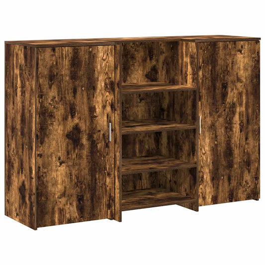 Reception Desk Smoked Oak 155x50x103,5 cm Engineered Wood Reception Desk Smoked Oak 155x50x103,5 cm Engineered Wood