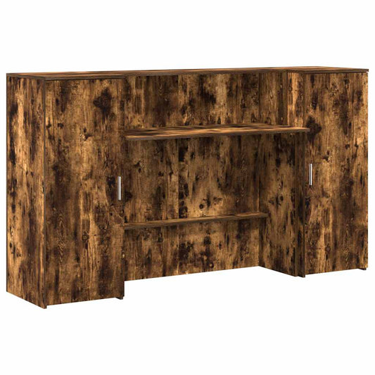 Reception Desk Smoked Oak 180x50x103,5 cm Engineered Wood Reception Desk Smoked Oak 180x50x103,5 cm Engineered Wood