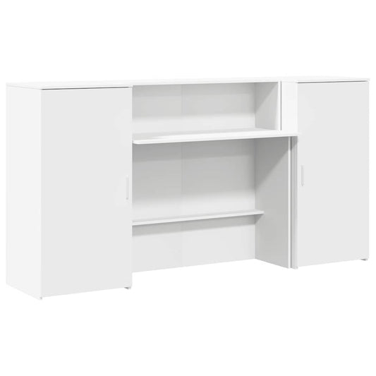 Reception Desk White 200x50x103,5 cm Engineered Wood Reception Desk White 200x50x103,5 cm Engineered Wood