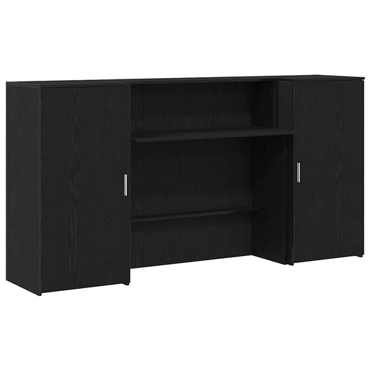 Reception Desk Black Oak 200x50x103,5 cm Engineered Wood Reception Desk Black Oak 200x50x103,5 cm Engineered Wood
