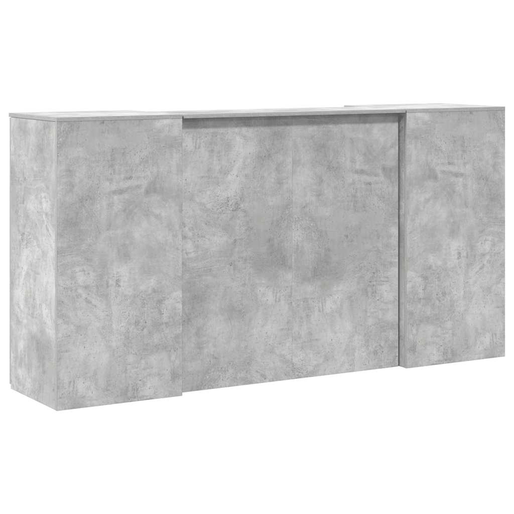 Reception Desk Concrete Grey 200x50x103,5 cm Engineered Wood