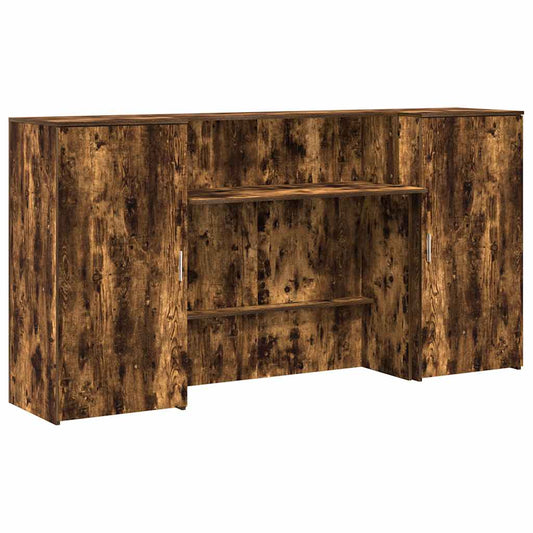 Reception Desk Smoked Oak 200x50x103,5 cm Engineered Wood Reception Desk Smoked Oak 200x50x103,5 cm Engineered Wood