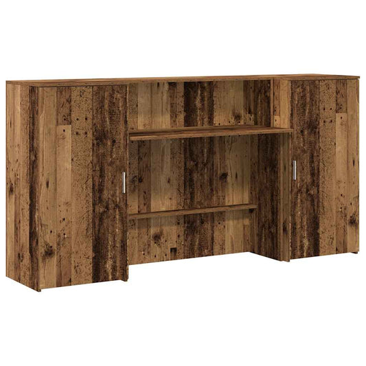 Reception Desk Old Wood 200x50x103,5 cm Engineered Wood Reception Desk Old Wood 200x50x103,5 cm Engineered Wood