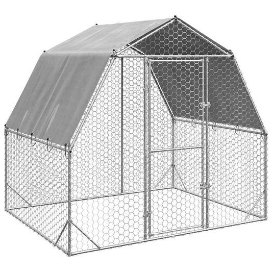 Chicken Run with Roof 2.5x2x2.25 m Galvanised Steel Chicken Run with Roof 2.5x2x2.25 m Galvanised Steel