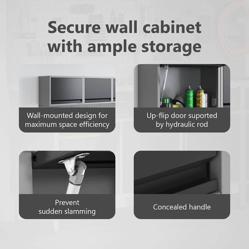 Tool Cabinet with Storage Black and Grey 50 x 25 x 35 cm