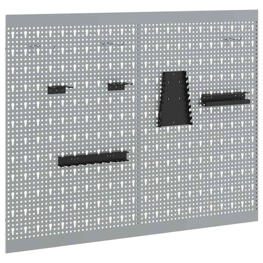 Tool Wall Panel 2 pcs Grey 100 x 1 x 80 cm Tool Wall Panel 2 pcs Grey 100 x 1 x 80 cm