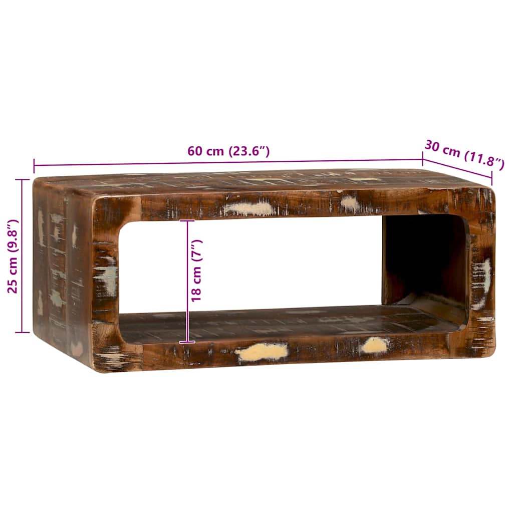 TV Cabinet Multicolour 60 x 30 x 25 cm Solid Reclaim wood