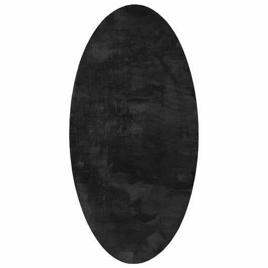 Carpet HUARTE Black 100 x 200 cm 100% Polyester Carpet HUARTE Black 100 x 200 cm 100% Polyester