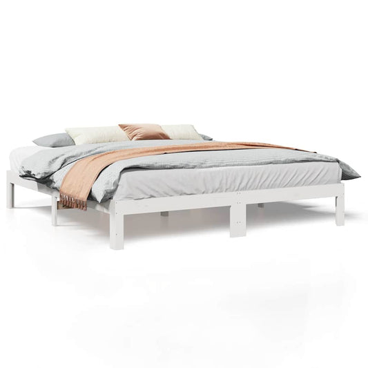 Bed Frame without Mattress White 160x200 cm Solid Wood Pine Bed Frame without Mattress White 160x200 cm Solid Wood Pine