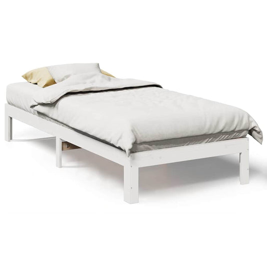 Bed Frame without Mattress White 90x200 cm Solid Wood Pine Bed Frame without Mattress White 90x200 cm Solid Wood Pine