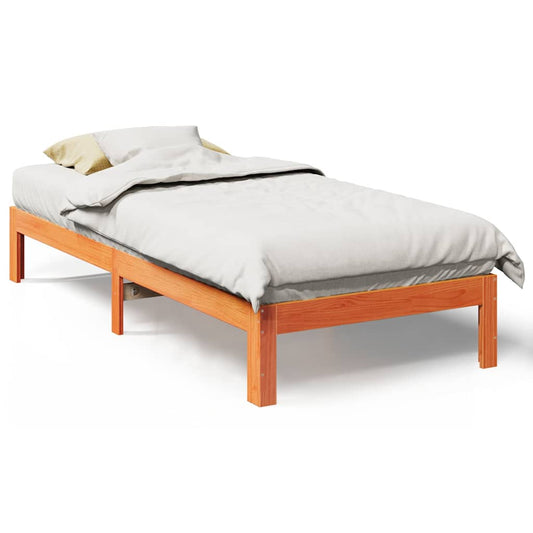 Bed Frame without Mattress Wax Brown 90x200 cm Solid Wood Pine Bed Frame without Mattress Wax Brown 90x200 cm Solid Wood Pine