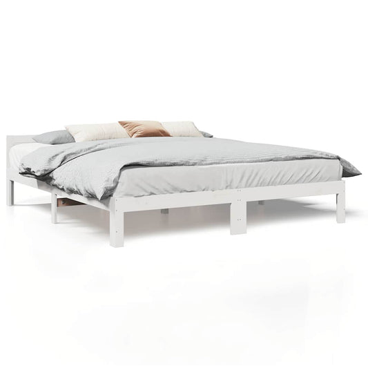 Bed Frame without Mattress White 160x200 cm Solid Wood Pine Bed Frame without Mattress White 160x200 cm Solid Wood Pine