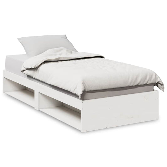 Day Bed without Mattress White 100x200 cm Solid Wood Pine Day Bed without Mattress White 100x200 cm Solid Wood Pine