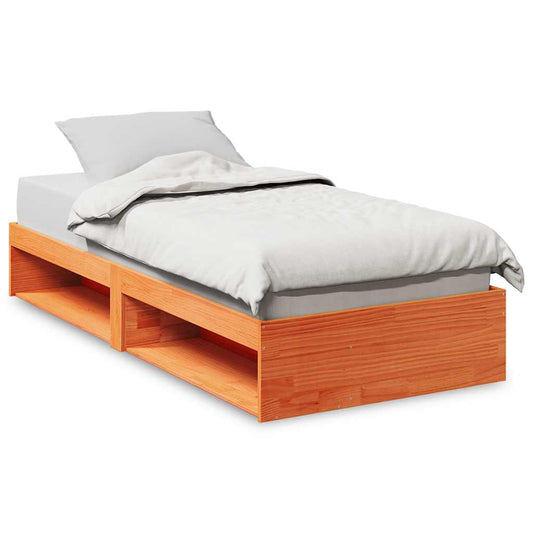 Day Bed without Mattress Wax Brown 75x190 cm Solid Wood Pine Day Bed without Mattress Wax Brown 75x190 cm Solid Wood Pine
