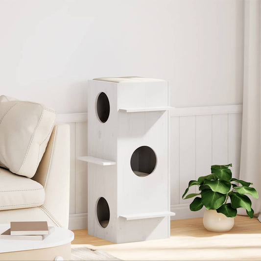 Cat House White 43x43x90 cm Solid Wood Pine Cat House White 43x43x90 cm Solid Wood Pine