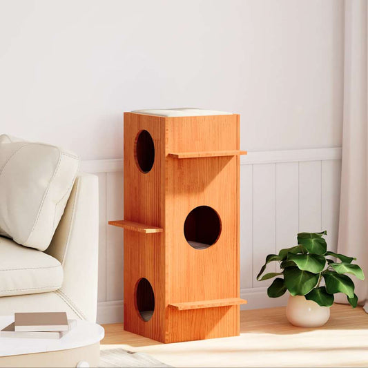 Cat House Wax Brown 43x43x90 cm Solid Wood Pine Cat House Wax Brown 43x43x90 cm Solid Wood Pine