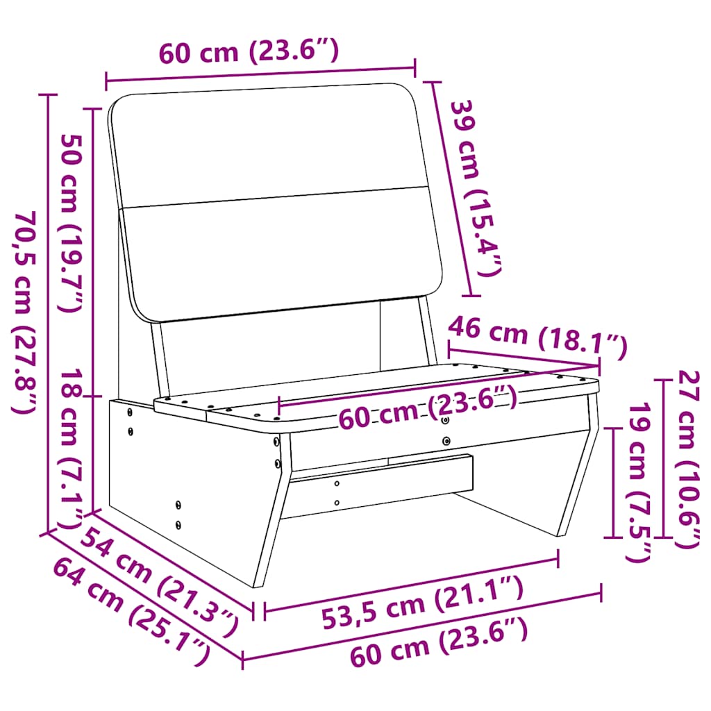 Garden Chair 60x64x70,5 cm Solid Wood Douglas