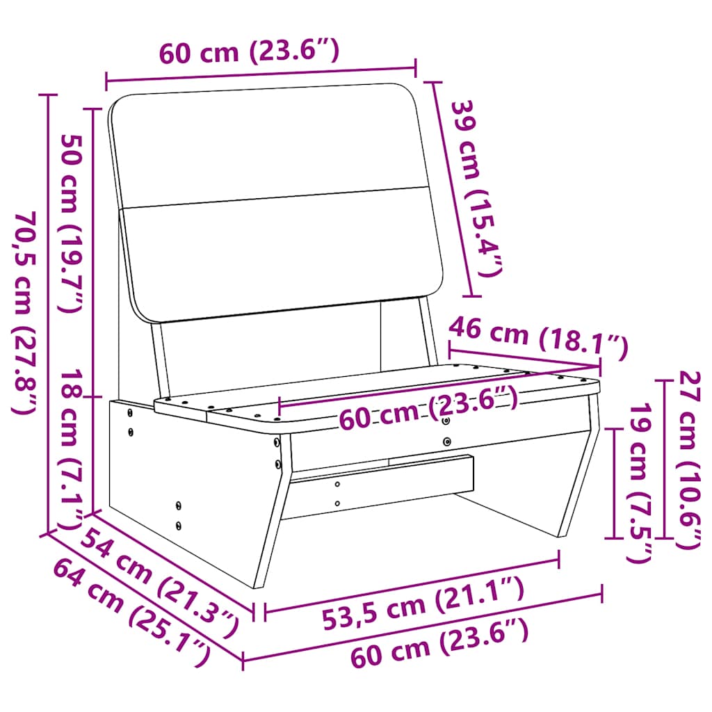Garden Chairs 2 pcs 60x64x70,5 cm Impregnated Wood Pine