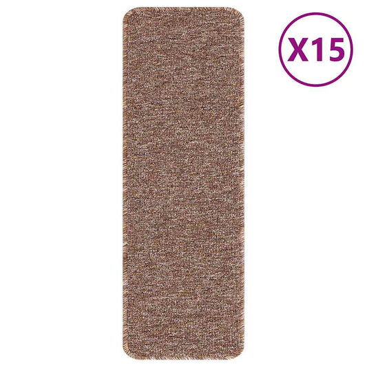 Anti-slip Stair Mats 15 pcs 60 x 25 cm Brown PP Rectangular Anti-slip Stair Mats 15 pcs 60 x 25 cm Brown PP Rectangular