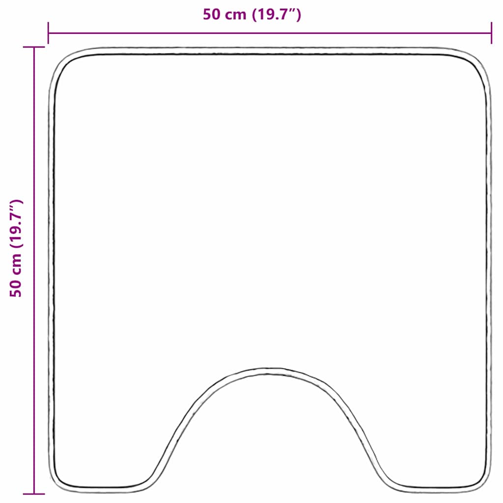 Anti-slip Bath Mat with Toilet Cut Dark Grey 50 x 50 cm PP