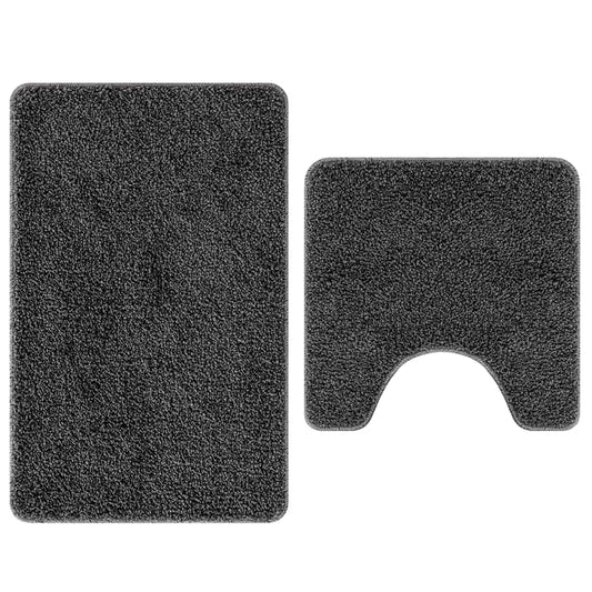 Anti-slip Bath Mat Set 2 pcs Dark Grey PP Anti-slip Bath Mat Set 2 pcs Dark Grey PP