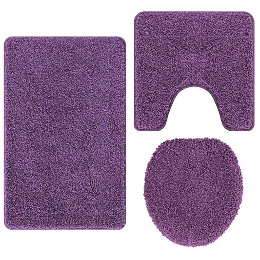Anti-slip Bath Mat Set 3 pcs Purple 50 x 80 cm PP Anti-slip Bath Mat Set 3 pcs Purple 50 x 80 cm PP