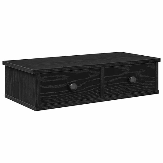Wall Shelf with Drawers Black 60x28x15 cm Engineered Wood Wall Shelf with Drawers Black 60x28x15 cm Engineered Wood