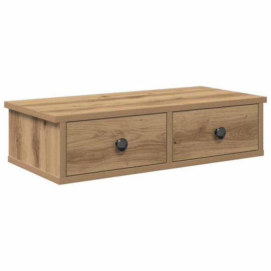 Wall Shelf with Drawers Artisian Oak 60x28x15 cm Engineered Wood Wall Shelf with Drawers Artisian Oak 60x28x15 cm Engineered Wood