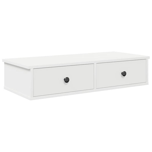 Wall Shelf with Drawers White 80x34x17 cm Engineered Wood Wall Shelf with Drawers White 80x34x17 cm Engineered Wood