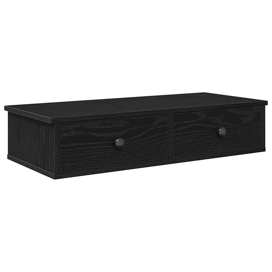 Wall Shelf with Drawers Black 80x34x17 cm Engineered Wood Wall Shelf with Drawers Black 80x34x17 cm Engineered Wood