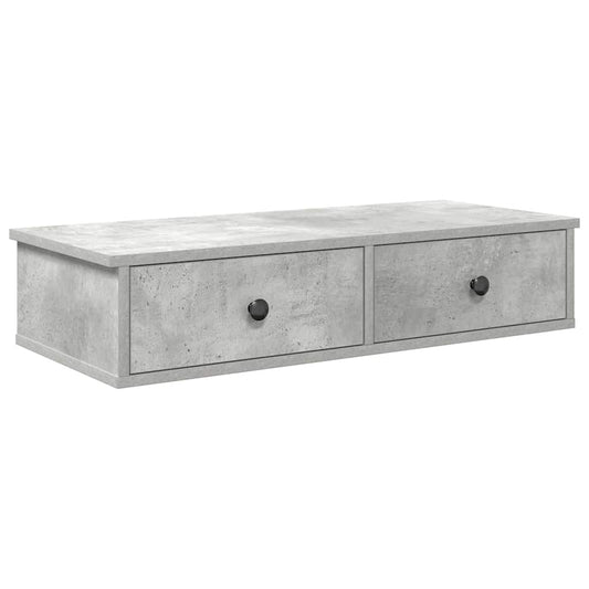 Wall Shelf with Drawers Concrete Grey 80x31x17 cm Engineered Wood Wall Shelf with Drawers Concrete Grey 80x31x17 cm Engineered Wood