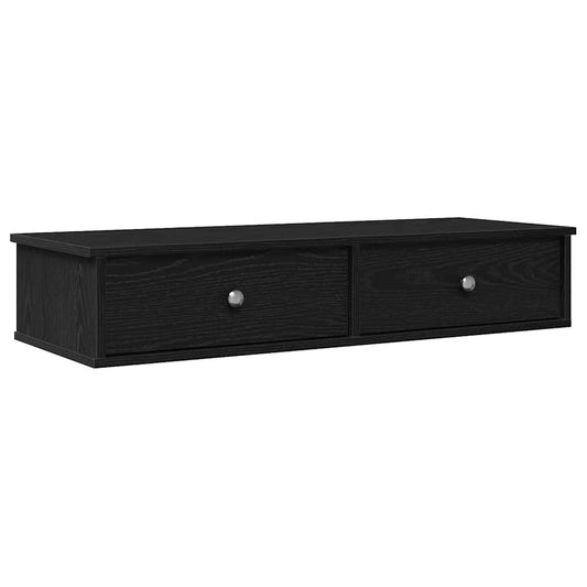 Wall Shelf with Drawers Black 100x37,5x19 cm Engineered Wood Wall Shelf with Drawers Black 100x37,5x19 cm Engineered Wood