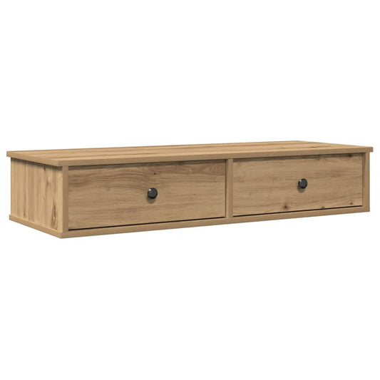 Wall Shelf with Drawers Artisian Oak 100x37.5x19 cm Wall Shelf with Drawers Artisian Oak 100x37.5x19 cm