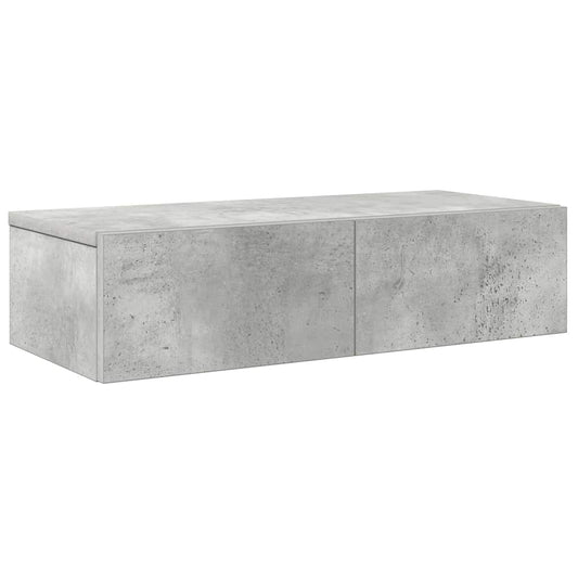 Wall Shelf with Drawers Concrete Grey 60x26.5x15 cm Engineered Wood Wall Shelf with Drawers Concrete Grey 60x26.5x15 cm Engineered Wood