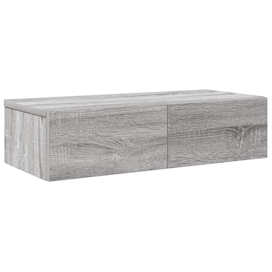 Wall Shelf with Drawers Grey Sonoma 60x26.5x15 cm Engineered Wood Wall Shelf with Drawers Grey Sonoma 60x26.5x15 cm Engineered Wood
