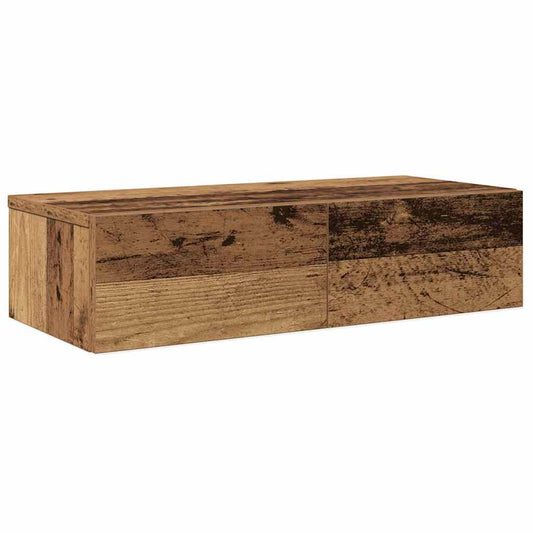 Wall Shelf with Drawers Old Wood 60x26.5x15 cm Engineered Wood Wall Shelf with Drawers Old Wood 60x26.5x15 cm Engineered Wood