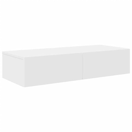 Wall Shelf with Drawers White 80x33x17 cm Engineered Wood Wall Shelf with Drawers White 80x33x17 cm Engineered Wood