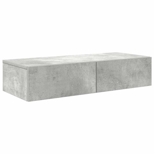 Wall Shelf with Drawers Concrete Grey 80x33x17 cm Engineered Wood Wall Shelf with Drawers Concrete Grey 80x33x17 cm Engineered Wood