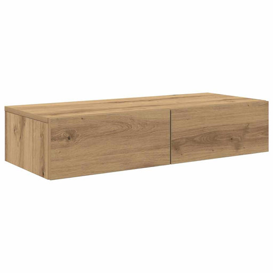 Wall Shelf with Drawers Artisian Oak 80x33x17 cm Engineered Wood Wall Shelf with Drawers Artisian Oak 80x33x17 cm Engineered Wood
