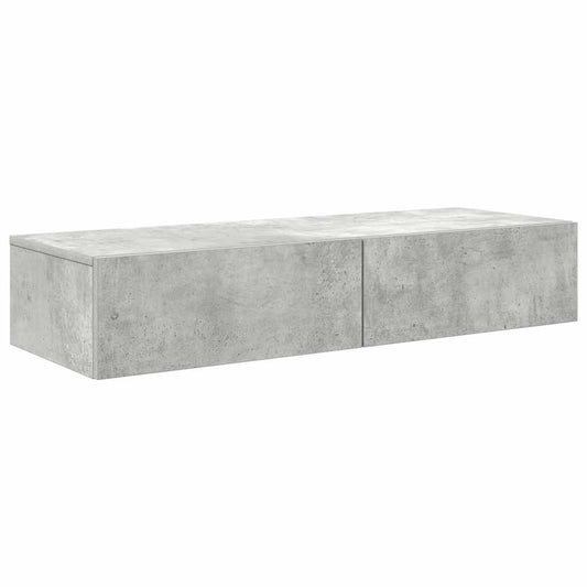 Wall Shelf with Drawers Concrete Grey 100x36x19 cm Engineered Wood Wall Shelf with Drawers Concrete Grey 100x36x19 cm Engineered Wood