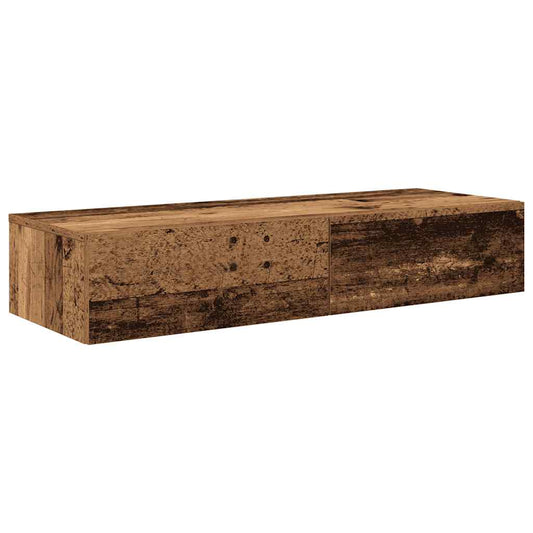 Wall Shelf with Drawers Old Wood 100x36x19 cm Engineered Wood Wall Shelf with Drawers Old Wood 100x36x19 cm Engineered Wood