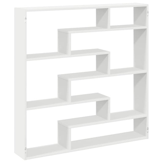 Wall Cube Shelf 7 Compartments White Engineered Wood Wall Cube Shelf 7 Compartments White Engineered Wood